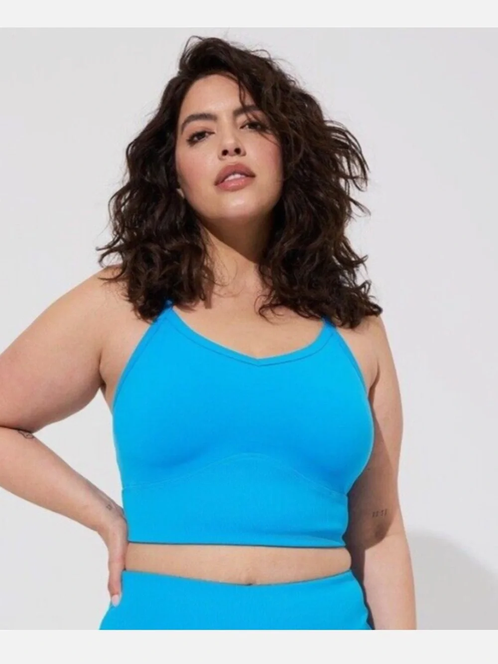 NWT Torrid Low-Impact Wireless Rib Trim Active Sports Bra Blithe Blue size 4X_2